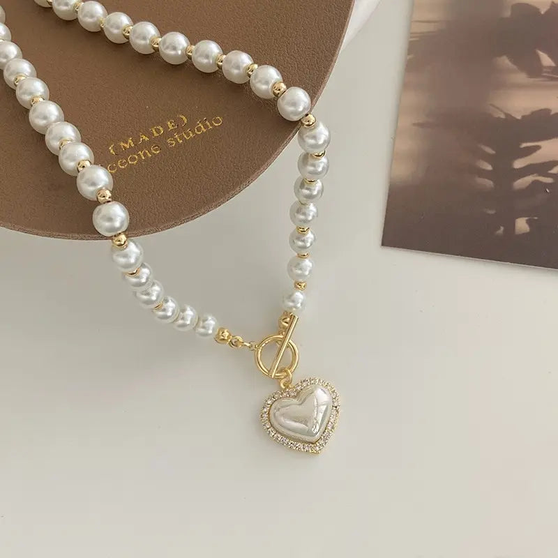Heart & Pearl Necklace
