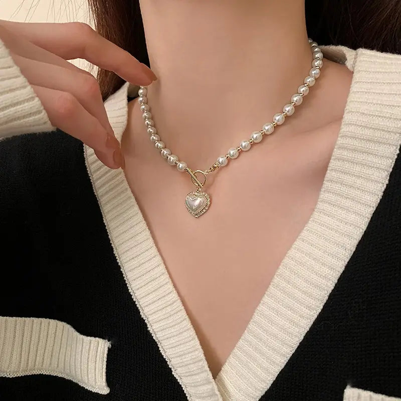 Heart & Pearl Necklace
