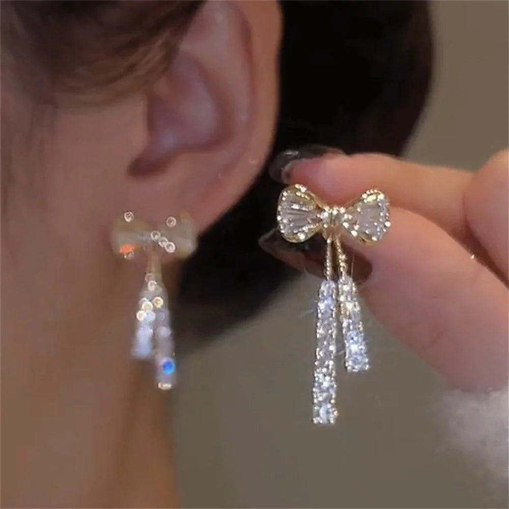 Crystal Bow Dangles