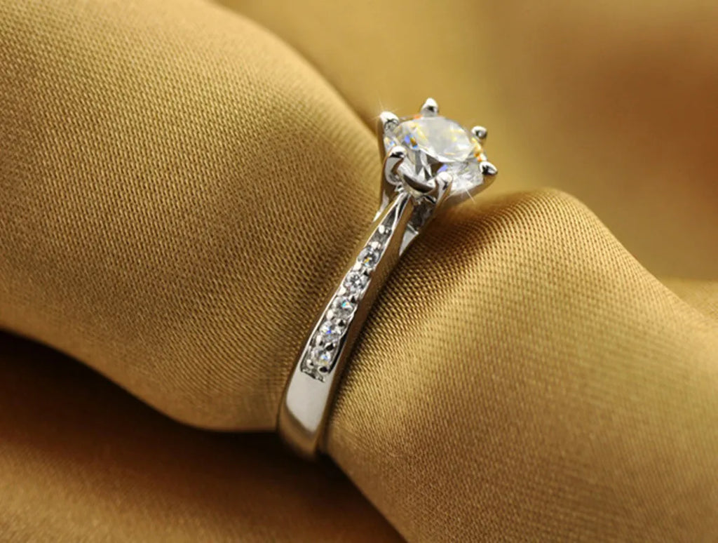 Classic Silver Diamond Ring