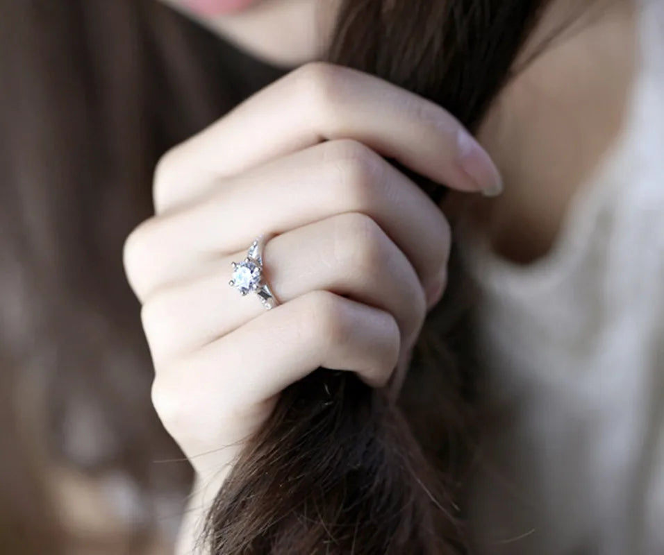 Classic Silver Diamond Ring
