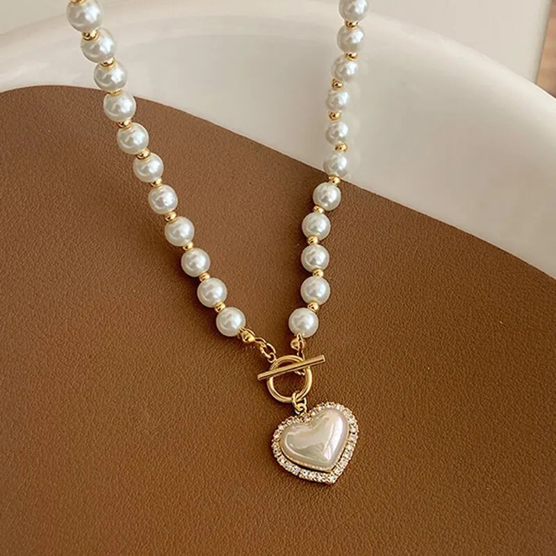 Heart & Pearl Necklace