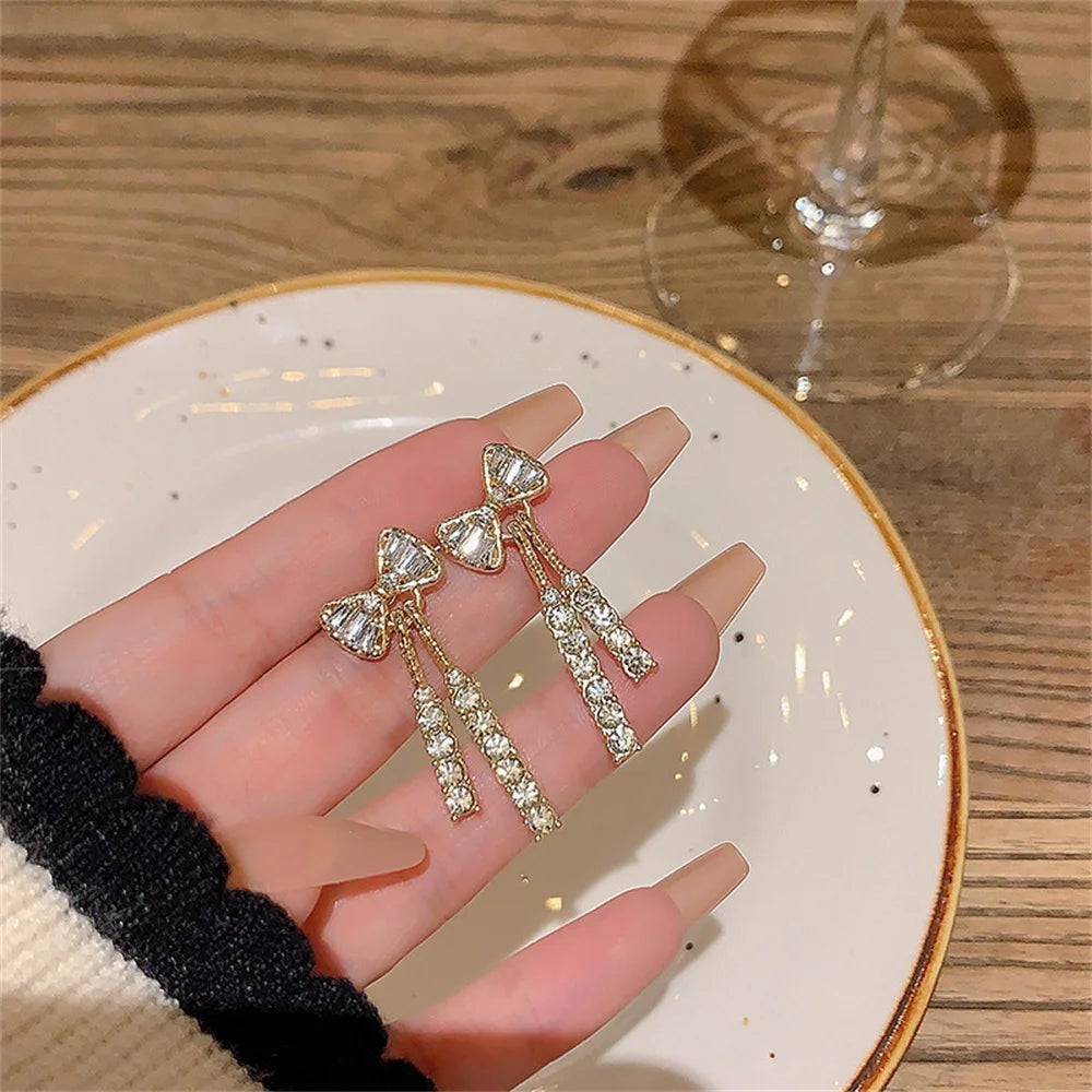 Crystal Bow Dangles