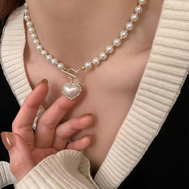 Heart & Pearl Necklace