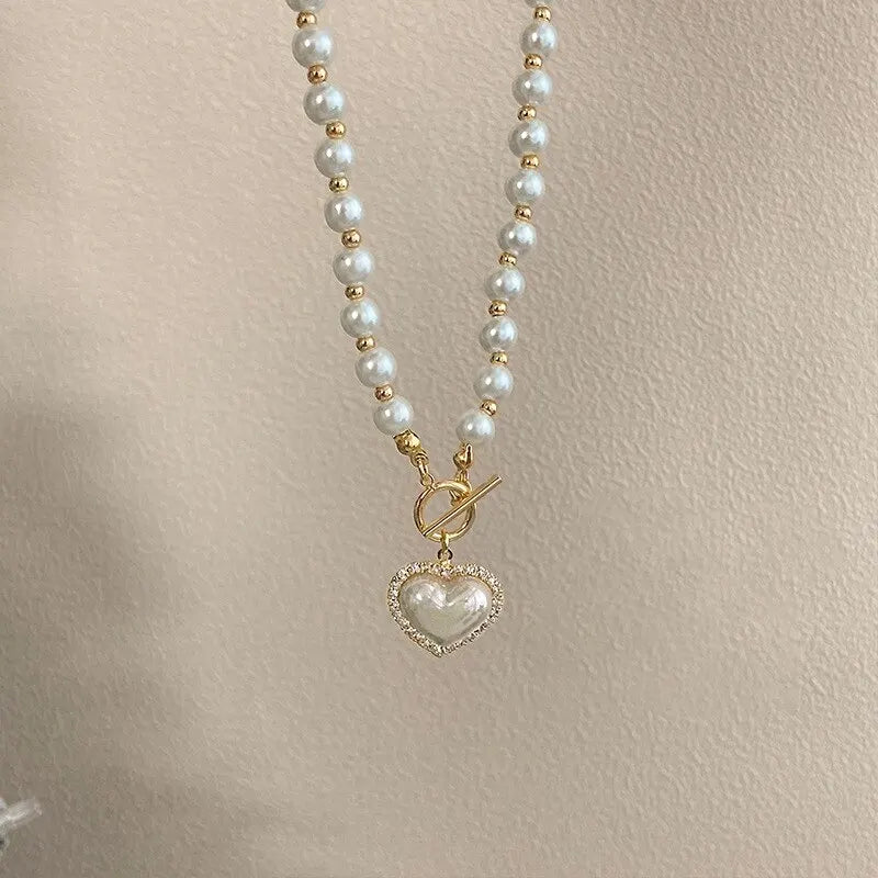 Heart & Pearl Necklace