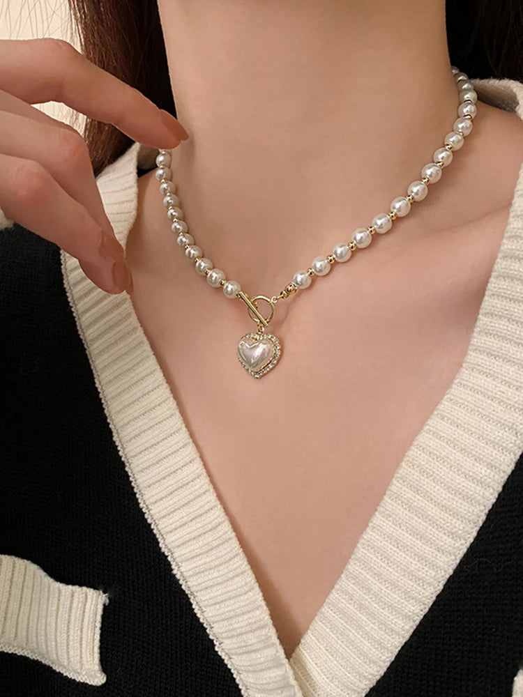 Heart & Pearl Necklace