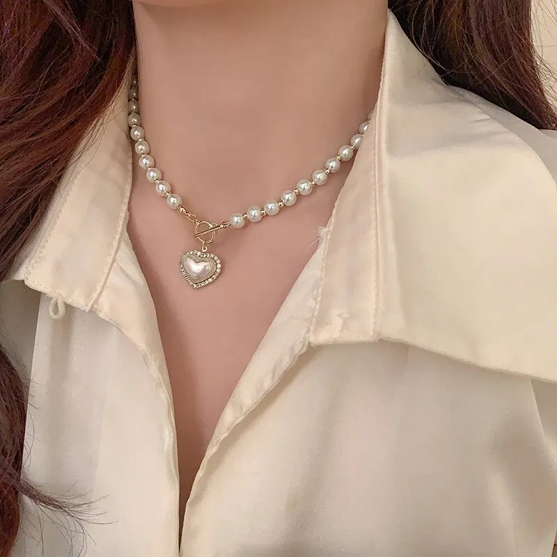 Heart & Pearl Necklace